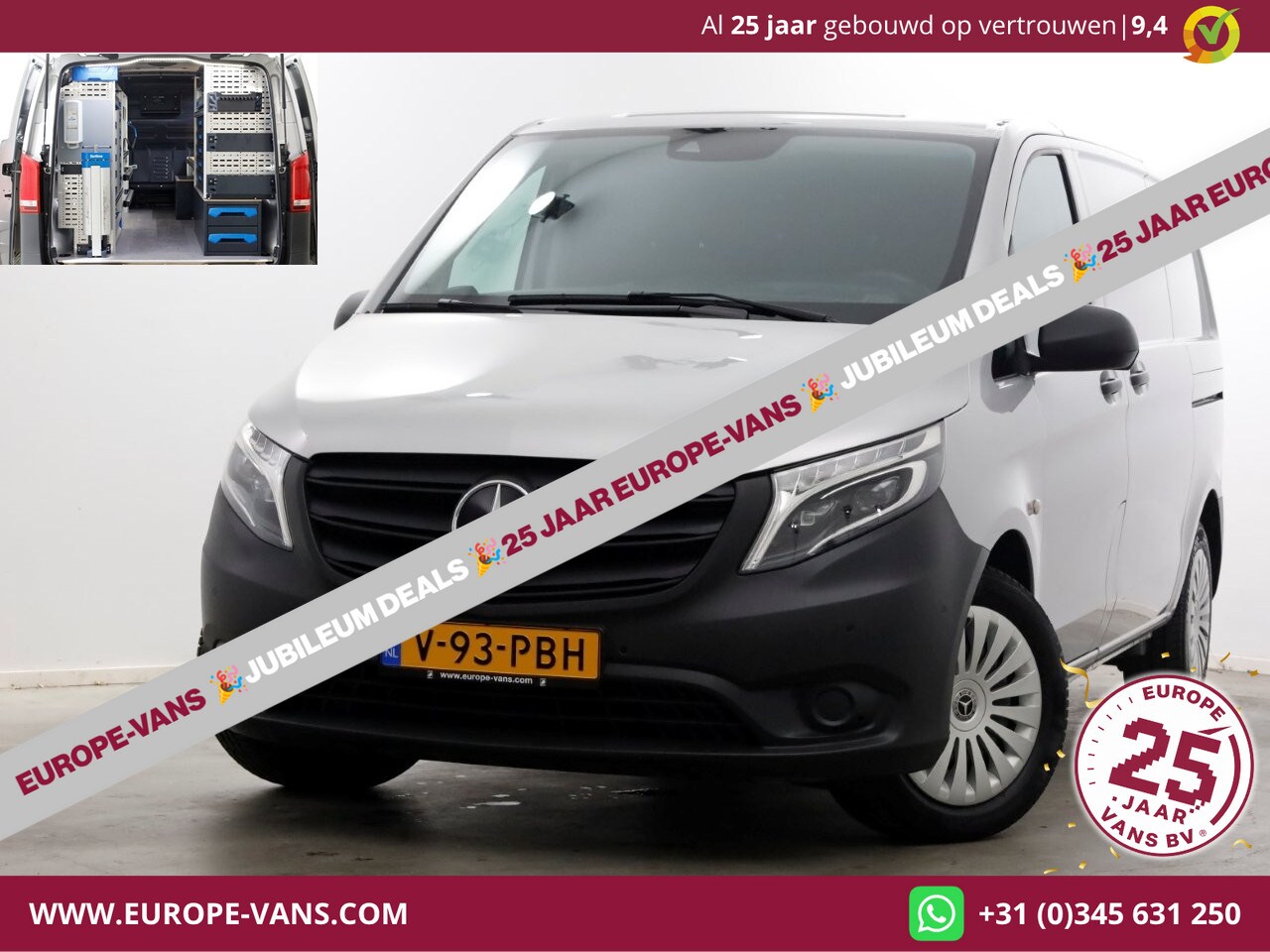 Mercedes-Benz Vito - 114 CDI 136pk Compact 9G Automaat 2x Schuifdeur/LED/Camera/Inrichting 11-2022 - AutoWereld.nl