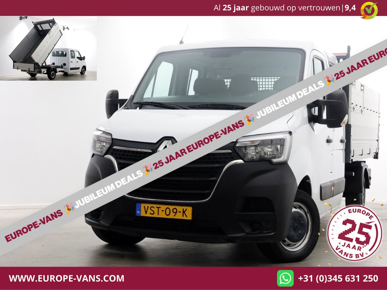 Renault Master - T35 2.3 dCi 145pk L3 D.C. Kipper met hoge boorden 11-2022 - AutoWereld.nl
