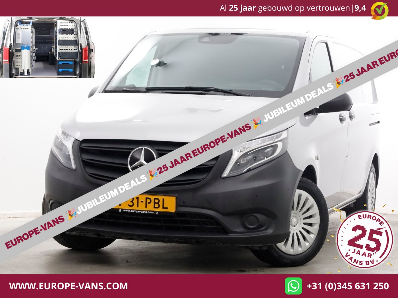 Mercedes-Benz Vito - 114 CDI 136pk Compact 9G Automaat 2x Schuifdeur/LED/Camera/Inrichting 11-2022 - AutoWereld.nl