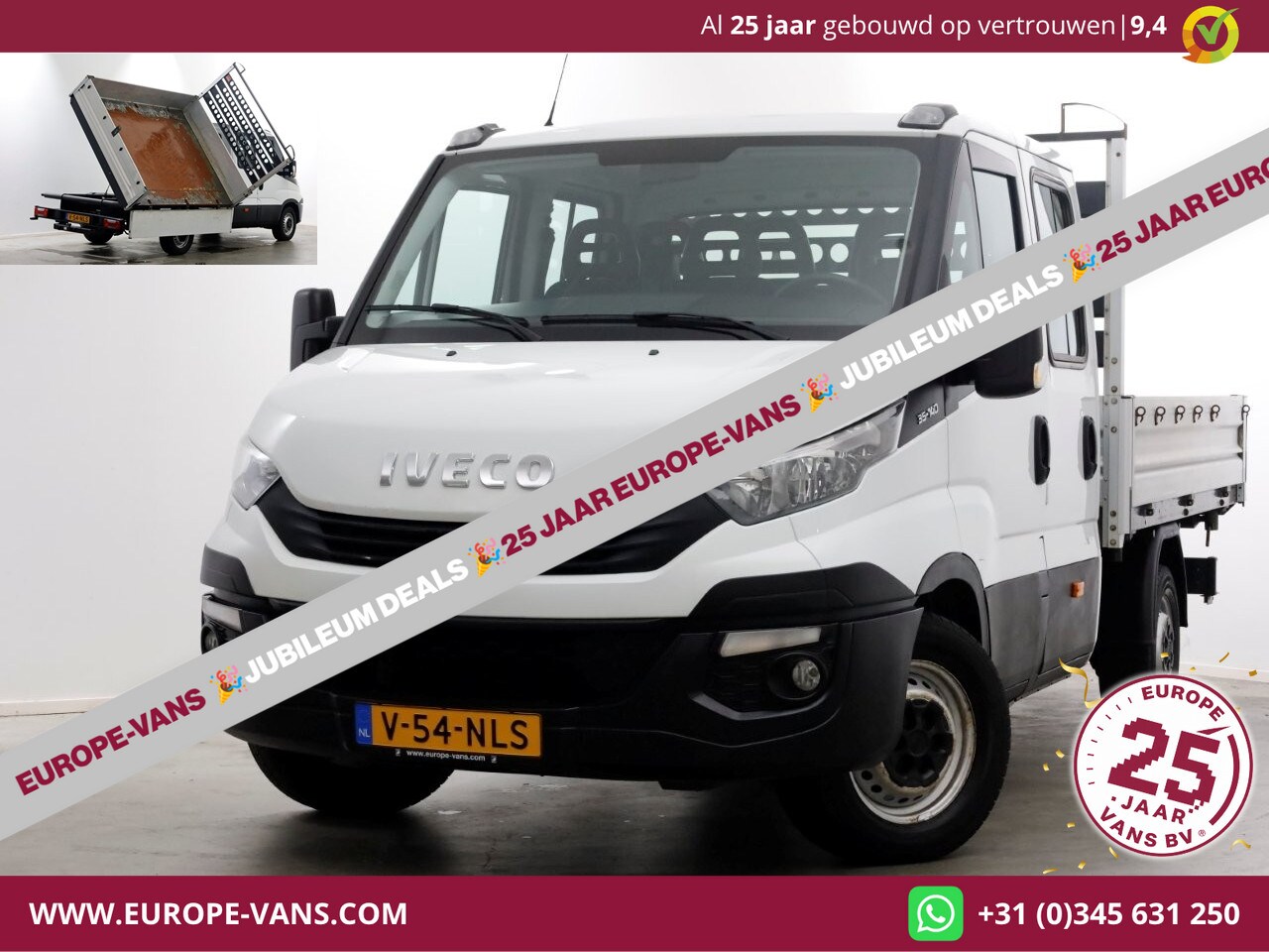 Iveco Daily - 35S14 316pk E6 L2H1 D.C. 3-Zijdige Kipper Airco/Trekhaak 3500kg 02-2018 - AutoWereld.nl