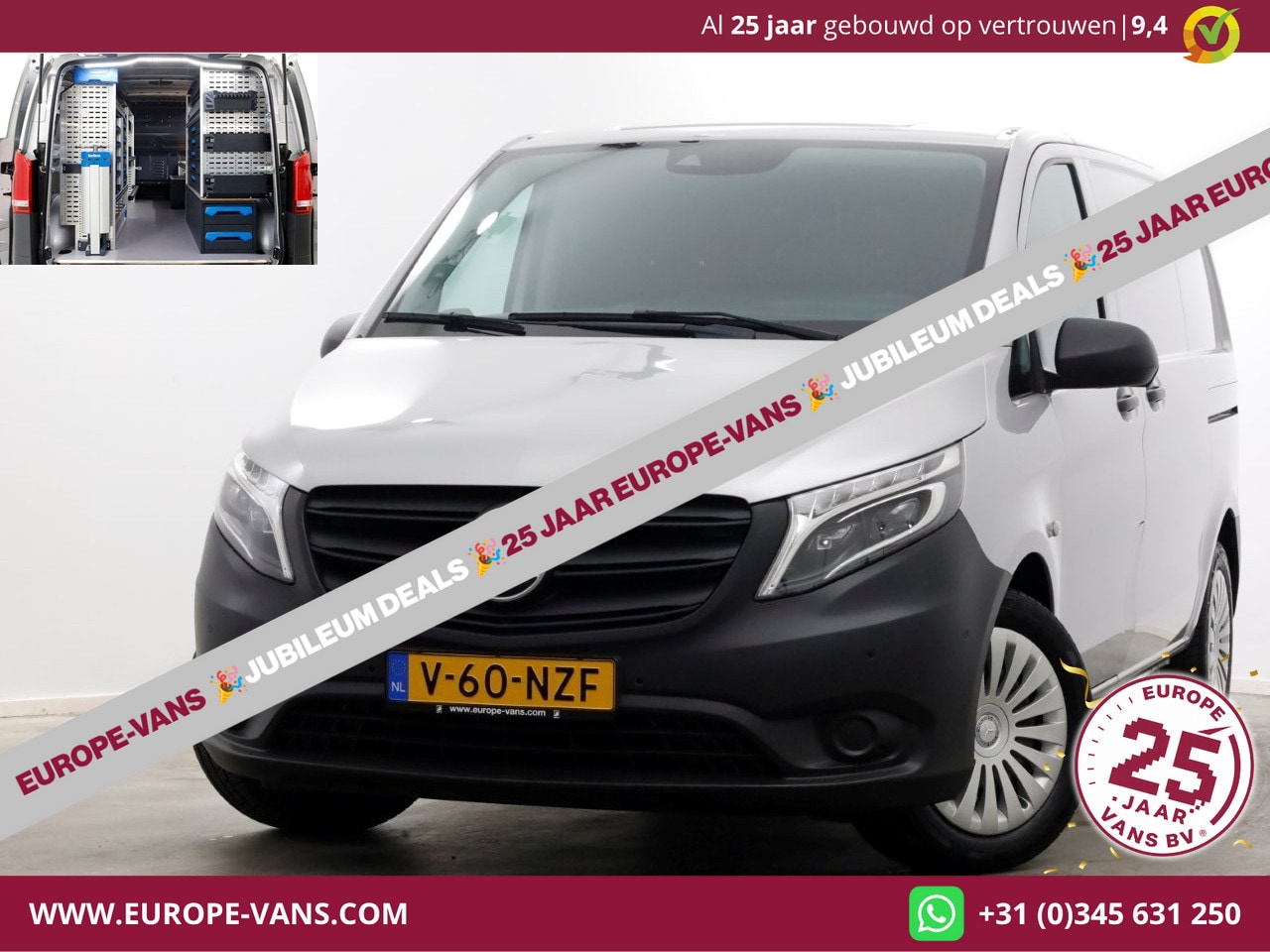 Mercedes-Benz Vito - 114 CDI 136pk Compact 9G Automaat 2x Schuifdeur/LED/Camera/Inrichting 09-2022 - AutoWereld.nl