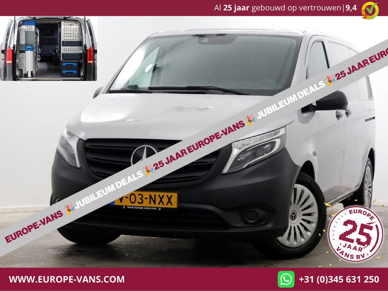 Mercedes-Benz Vito - 114 CDI 136pk Compact 9G Automaat 2x Schuifdeur/LED/Camera/Inrichting 09-2022 - AutoWereld.nl