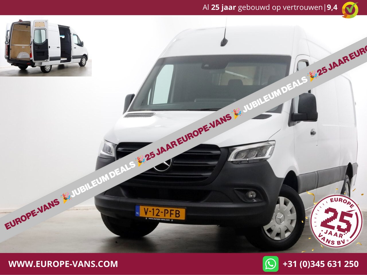 Mercedes-Benz Sprinter - 319 CDI 3.0 V6 190pk L2H2 7G Automaat LED/Airco/Trekhaak 3500kg 10-2021 - AutoWereld.nl