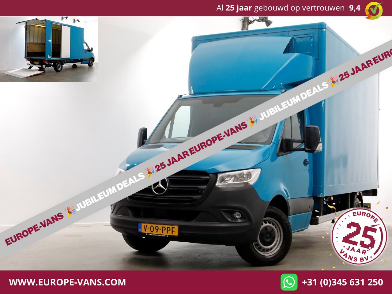 Mercedes-Benz Sprinter - 315 CDI 150pk 9G Automaat Bakwagen met laadklep en zijdeur H235cm 12-2022 - AutoWereld.nl