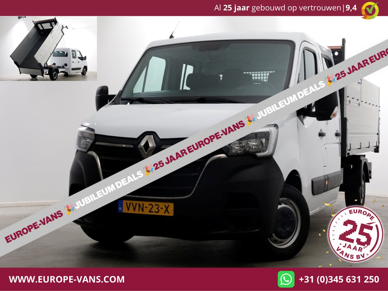 Renault Master - T35 2.3 dCi 145pk L3 D.C. Kipper met hoge boorden 05-2023 - AutoWereld.nl