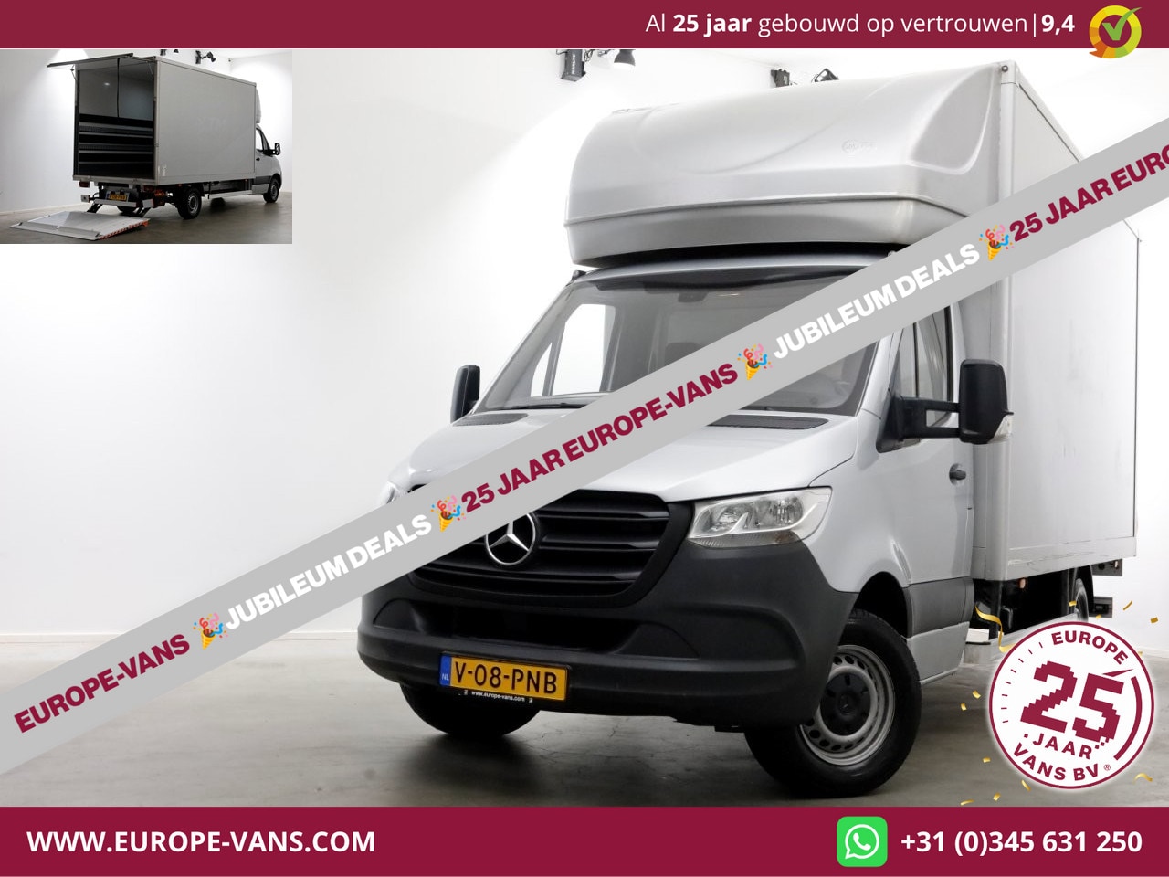Mercedes-Benz Sprinter - 317 CDI 170pk 9G Automaat Bakwagen met laadklep H232cm 12-2023 - AutoWereld.nl