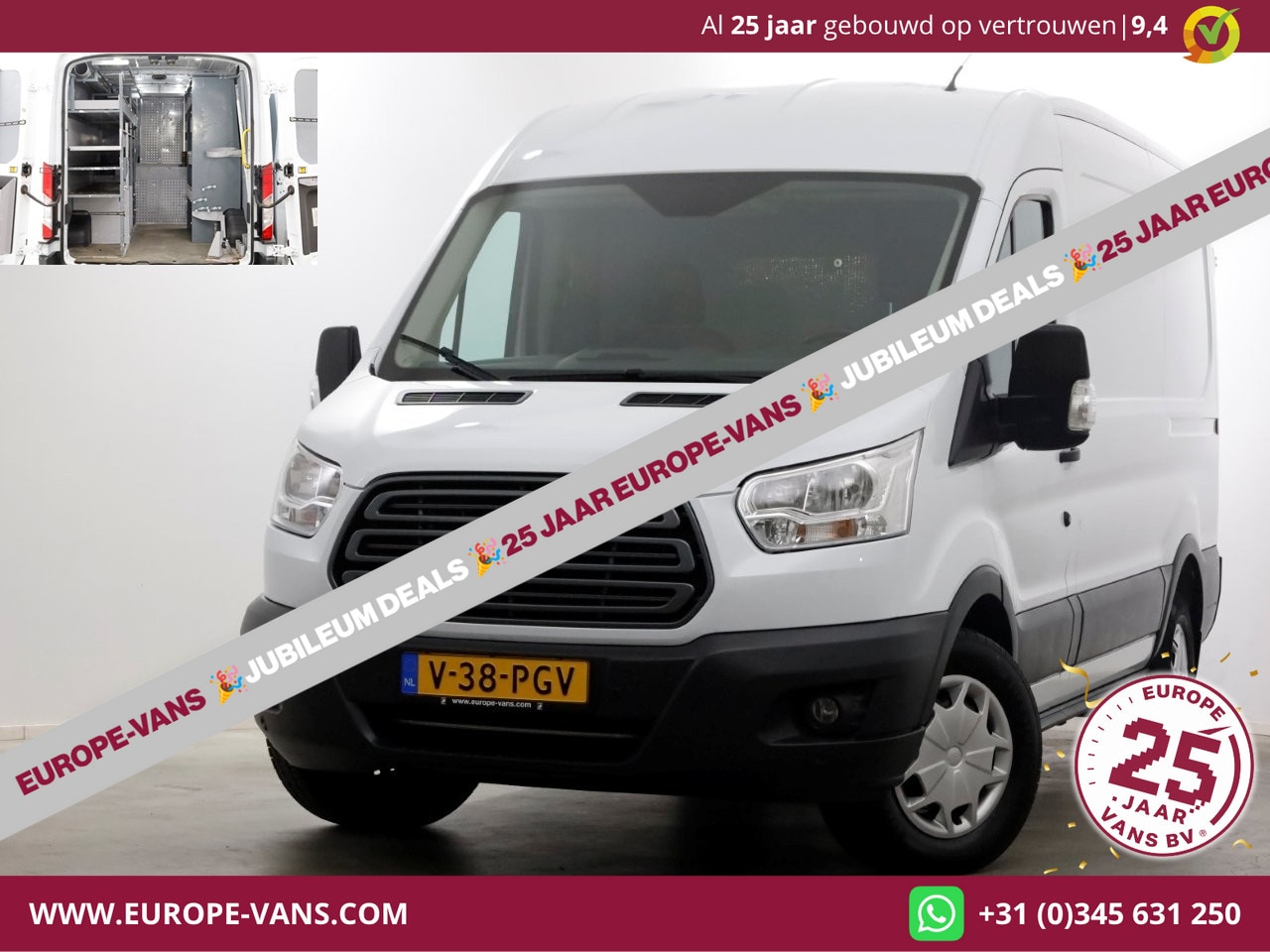 Ford Transit - 350 2.0 TDCI 130pk E6 L2H2 Trend Airco/Navi/Inrichting 04-2018 - AutoWereld.nl