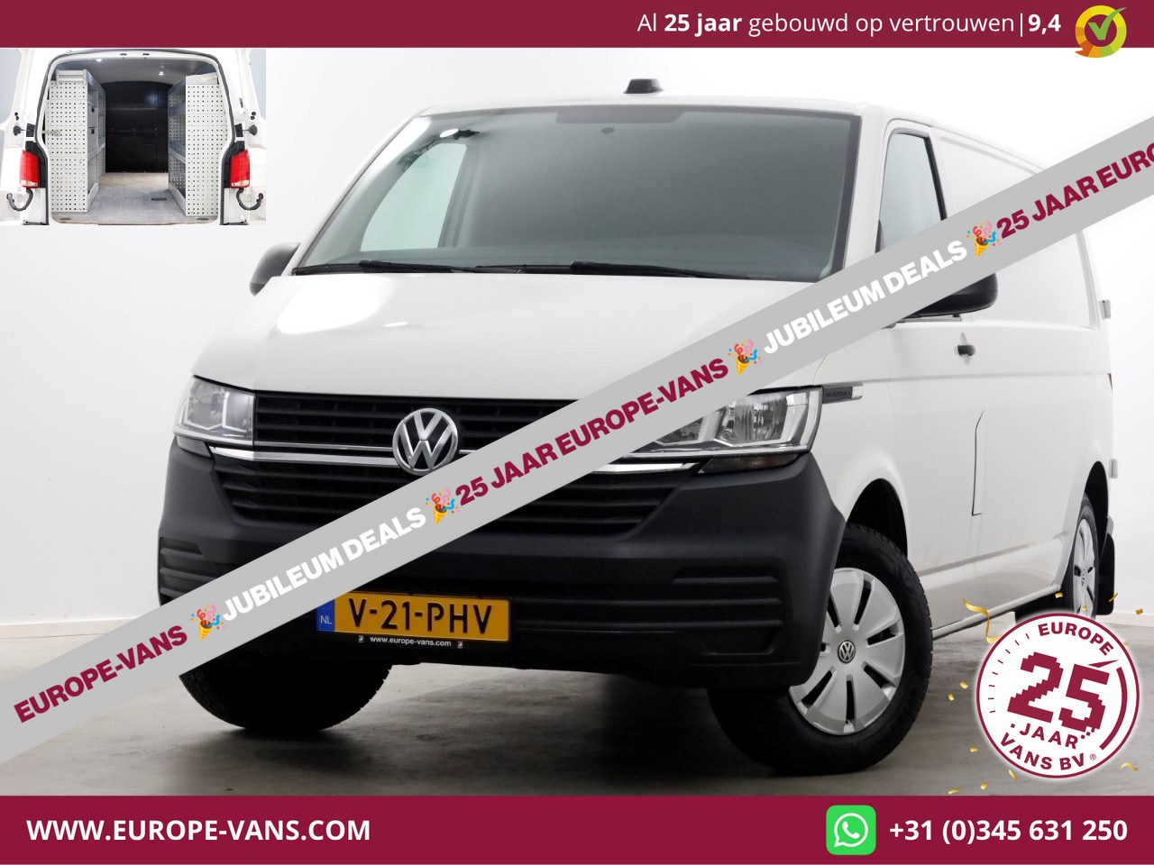 Volkswagen Transporter - T6.1 2.0 TDI 110pk Lang Airco/Navi/Inrichting 09-2020 - AutoWereld.nl