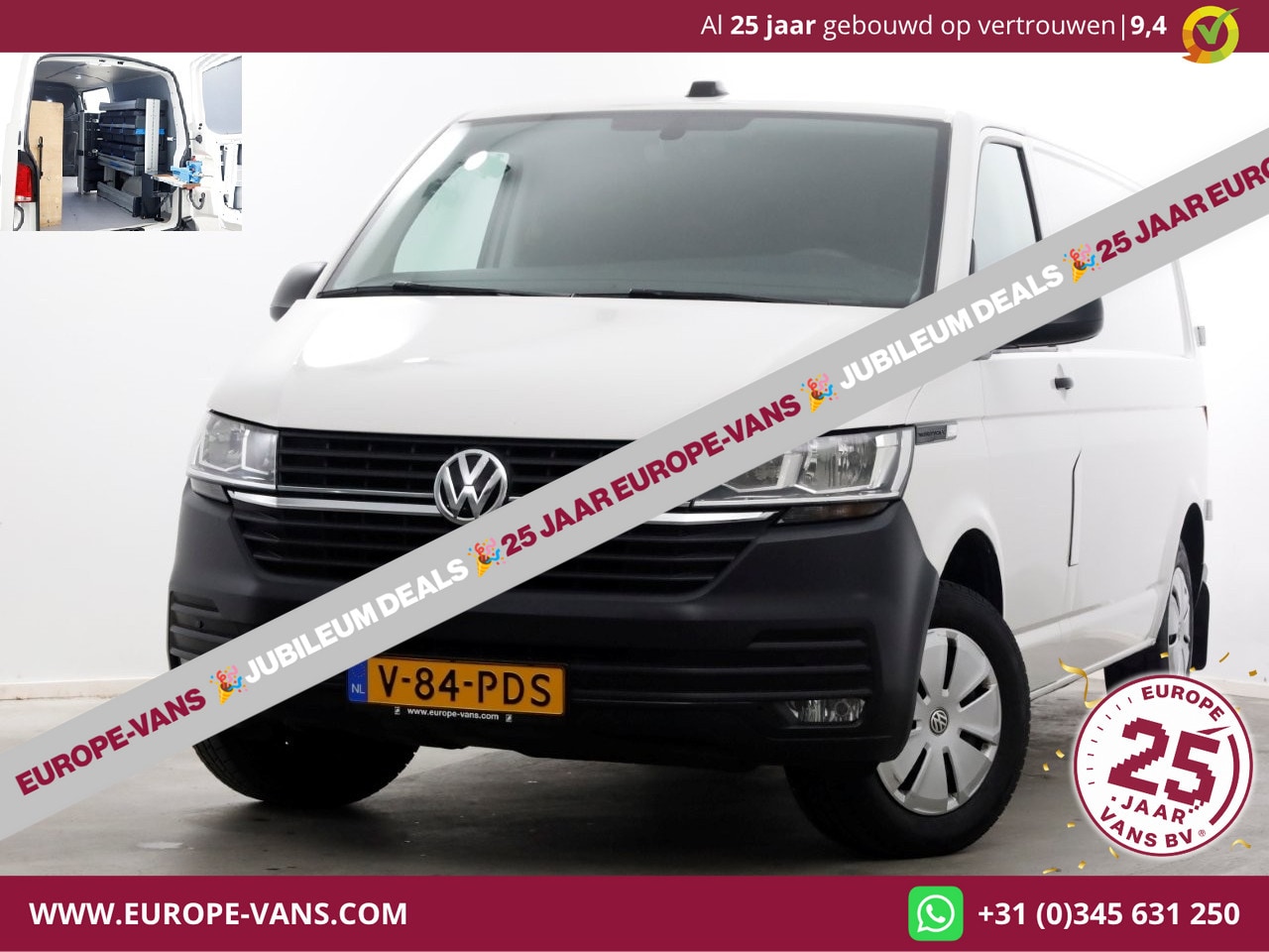 Volkswagen Transporter - T6.1 2.0 TDI 150pk DSG-Automaat Lang Airco/Navi/Inrichting 04-2021 - AutoWereld.nl