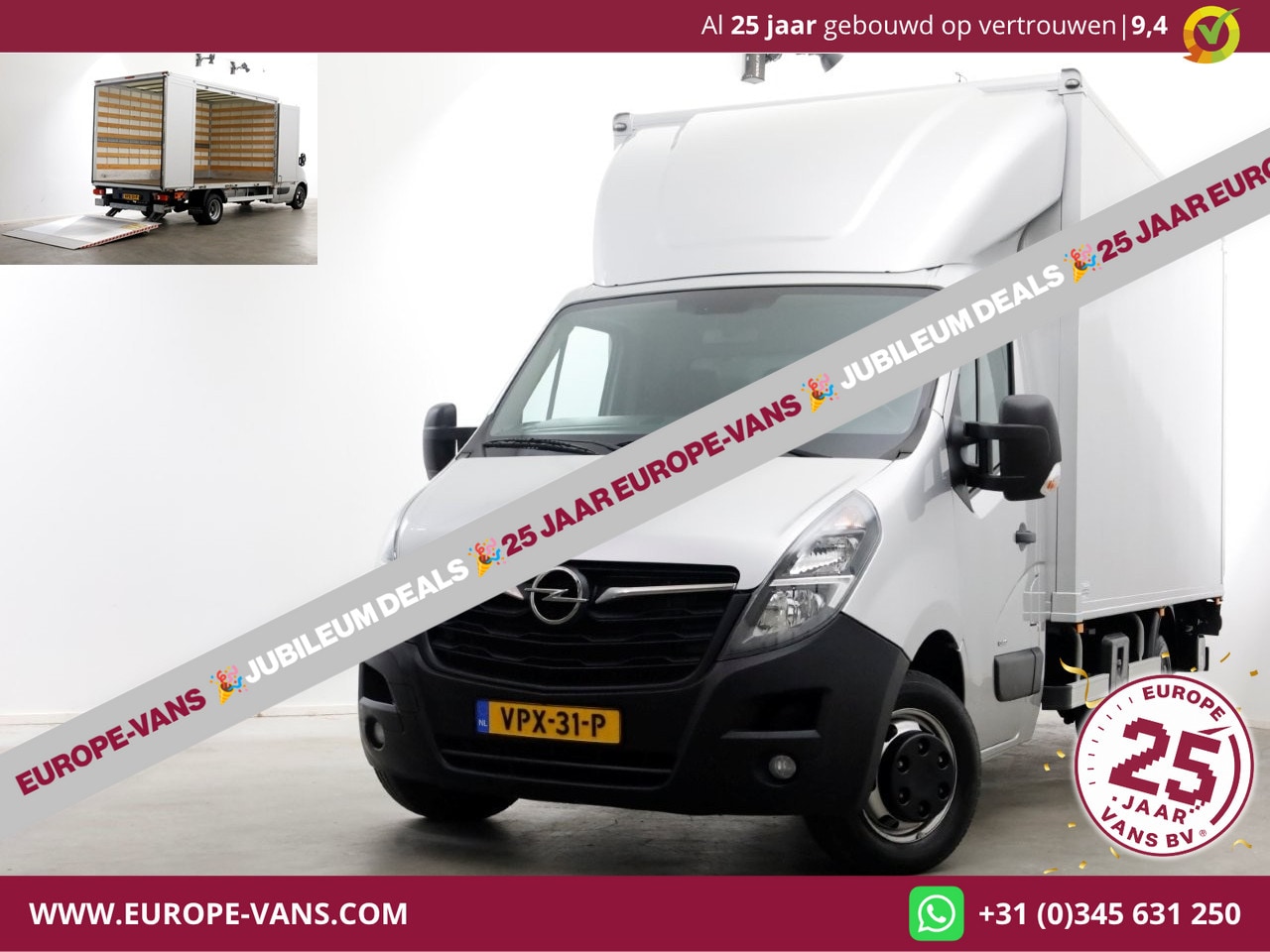 Opel Movano - 2.3 Turbo 165pk Bakwagen met bovensluit-laadklep 1000kg en zijlader L445cm 05-2022 - AutoWereld.nl