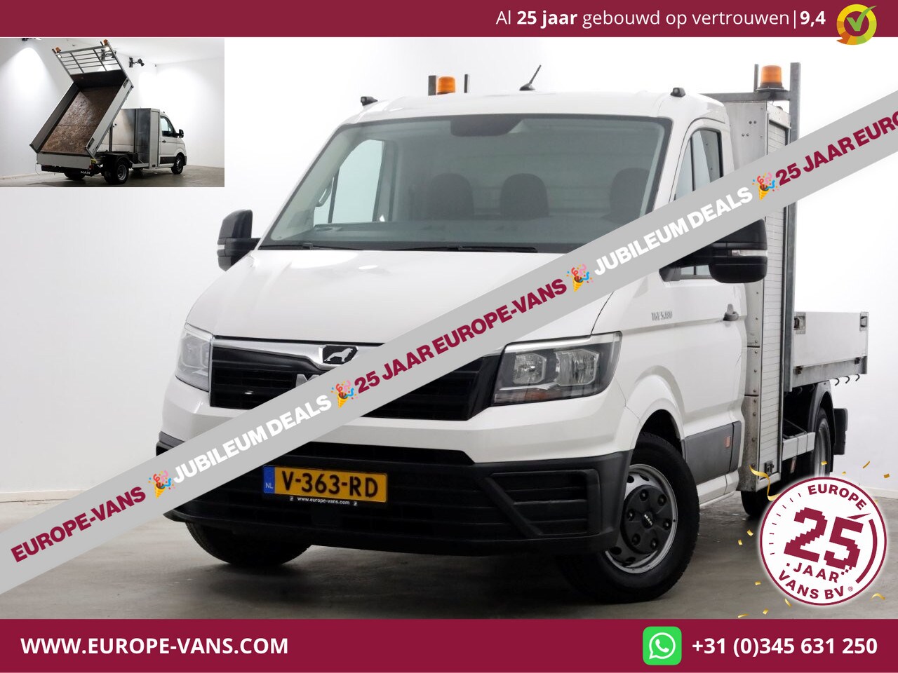 MAN TGE - 5.180 2.0 177pk E6 L2H1 Kipper Dubbel Lucht Trekhaak 3500kg 06-2018 - AutoWereld.nl
