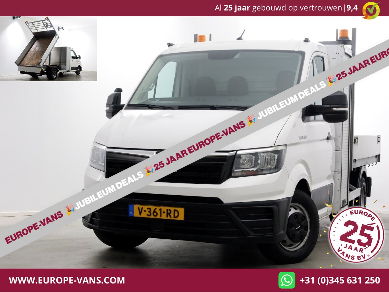 MAN TGE - 5.180 2.0 177pk E6 L2H1 Kipper Dubbel Lucht Trekhaak 3500kg 06-2018 - AutoWereld.nl