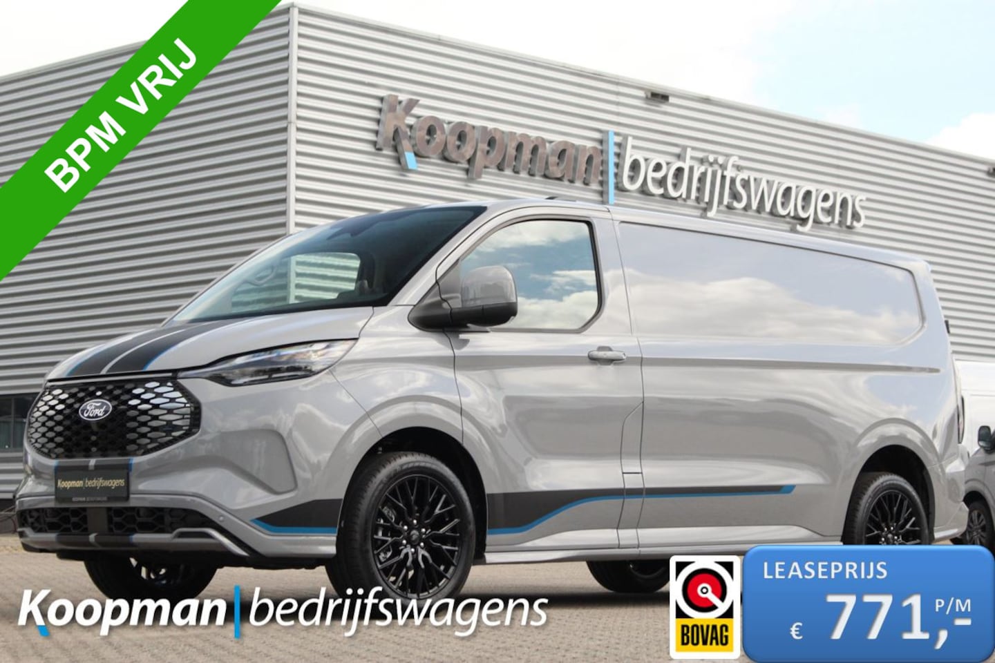 Ford Transit Custom - E-Transit 340 L2H1 Sport | 71kWh | 160kW/218pk | Trekgewicht 2300kg | ProPower | Camera | - AutoWereld.nl