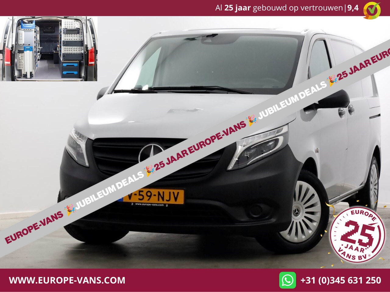 Mercedes-Benz Vito - CDI 136pk Compact 9G Automaat 2x Schuifdeur/LED/Camera/Inrichting 07-2022 - AutoWereld.nl