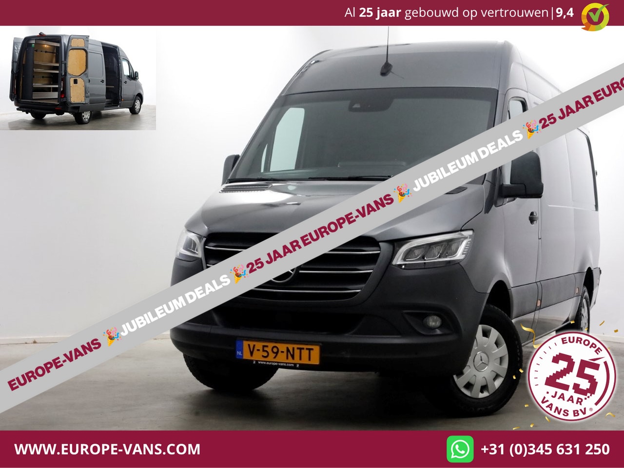 Mercedes-Benz Sprinter - 319 CDI 3.0 V6 190pk E6 L2H2 7G Automaat LED/Navi/360° Camera 10-2019 - AutoWereld.nl
