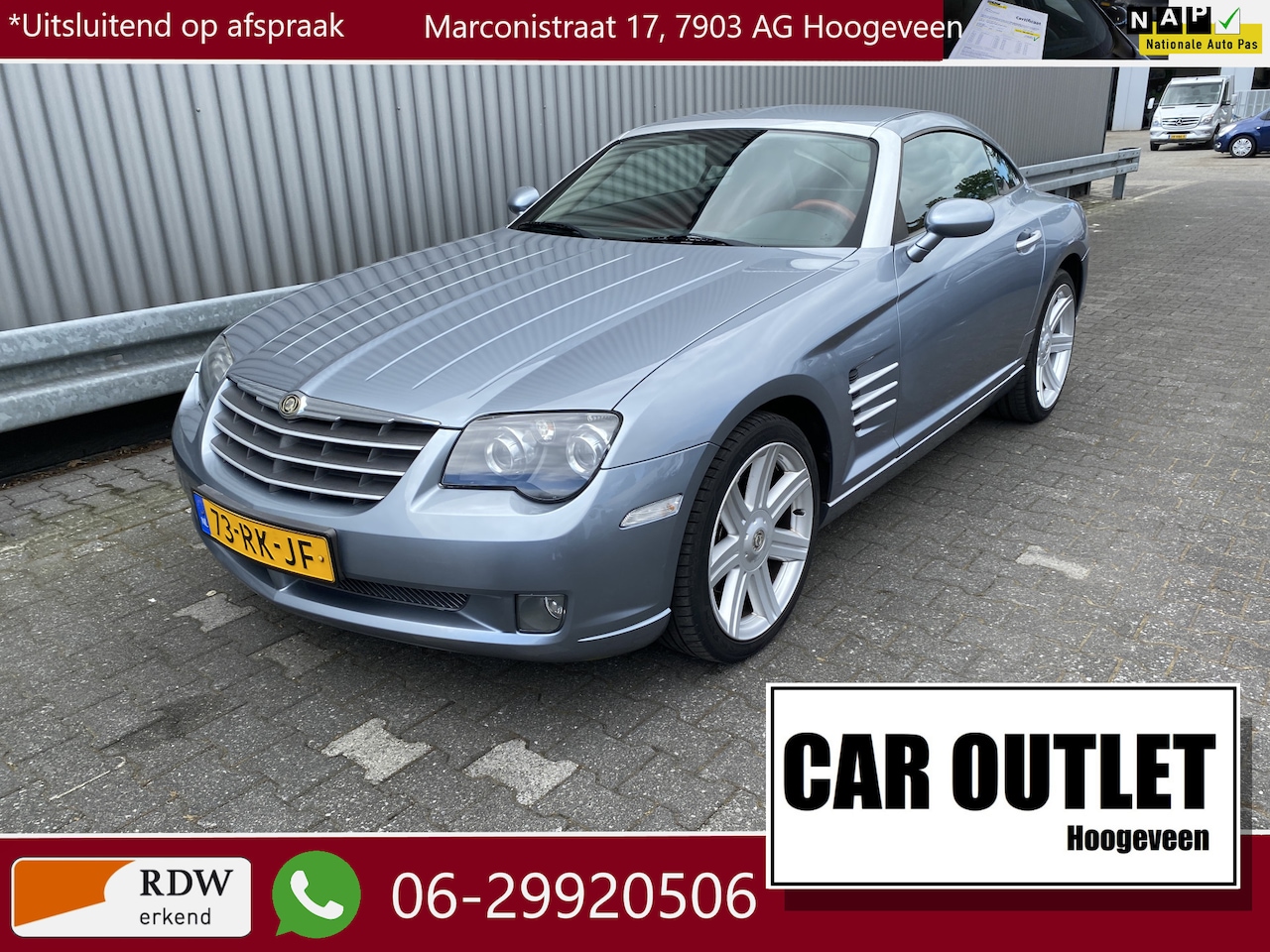 Chrysler Crossfire - 3.2 V6 135Dkm.NAP, Leer, Complete historie, Zeer netjes! nw. APK – Inruil Mogelijk – - AutoWereld.nl