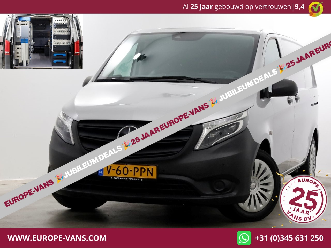 Mercedes-Benz Vito - 114 CDI 136pk Compact 9G Automaat 2x Schuifdeur/LED/Camera/Inrichting 09-2022 - AutoWereld.nl