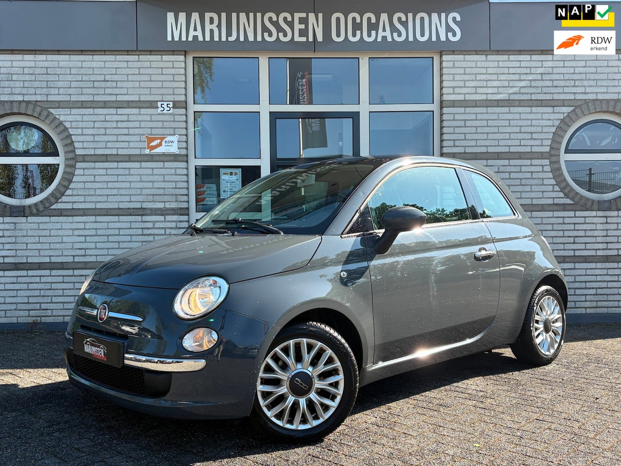 Fiat 500 - 0.9 TwinAir Nardo Grey|Pano|NAP| - AutoWereld.nl