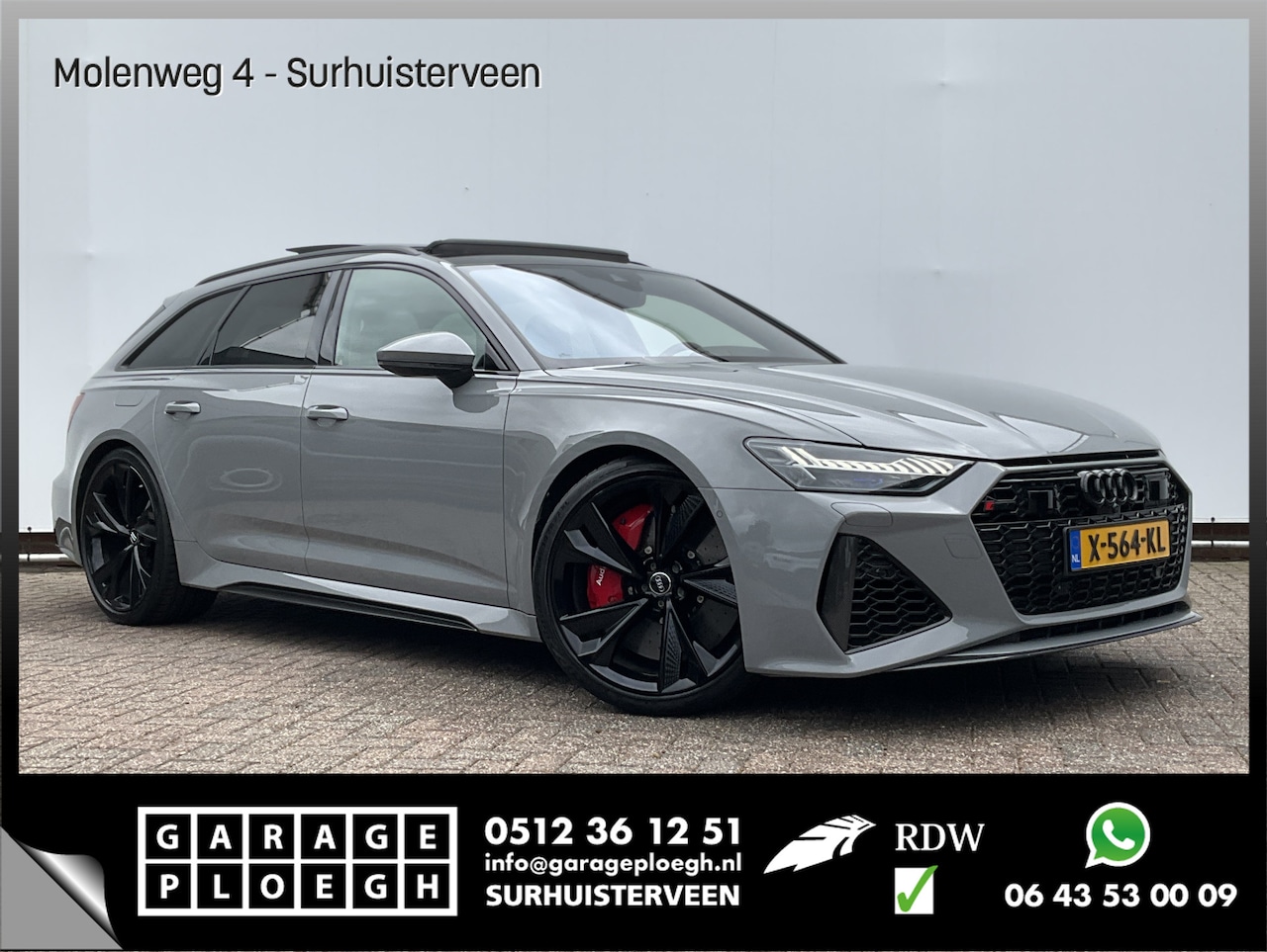 Audi RS6 - TFSI 600PK Ceramic HUD Carbon Nardo 4WS Pano.dak Softclose B&O 360° Dealer-Serviced! - AutoWereld.nl