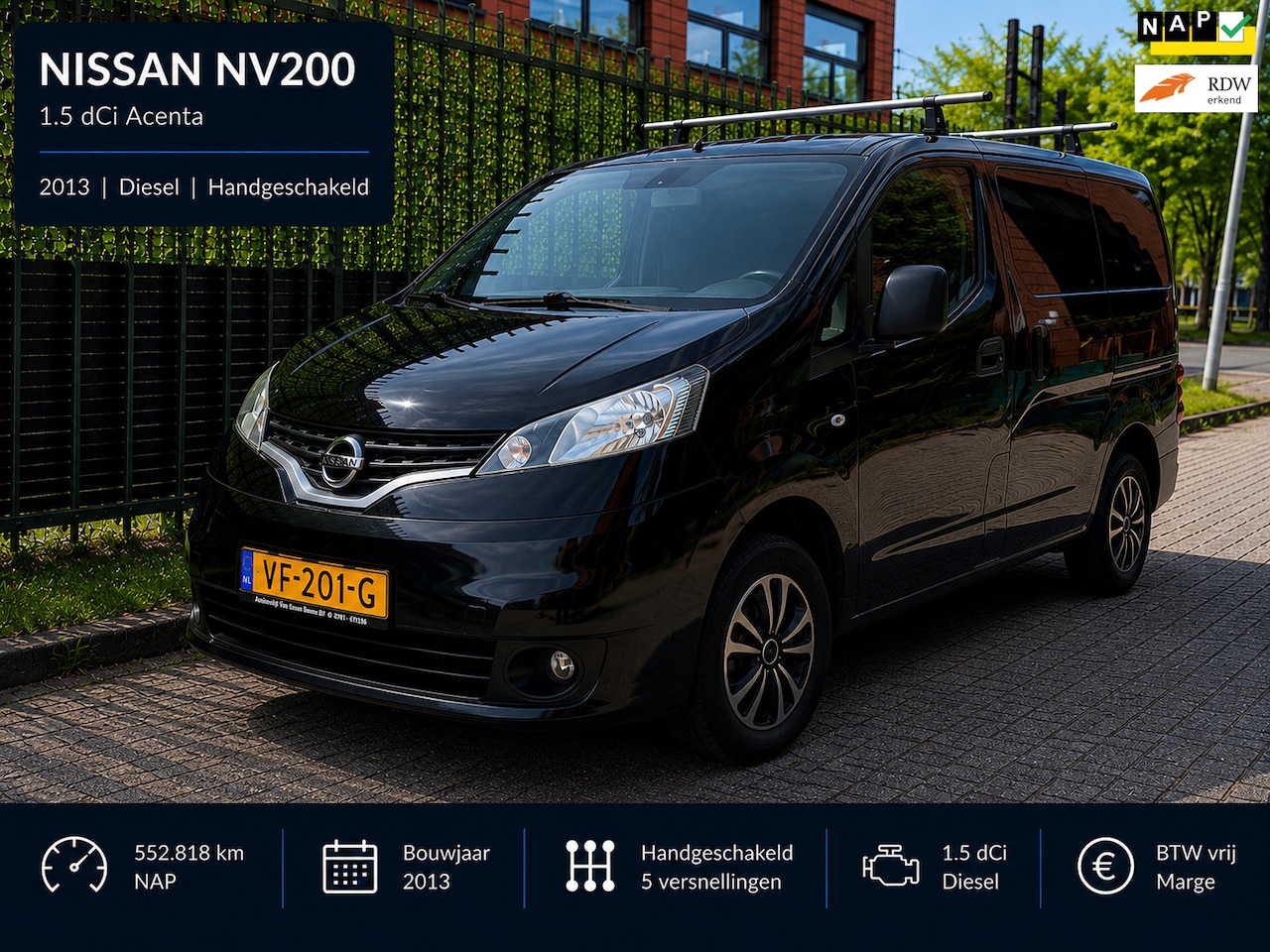 Nissan NV200 - 1.5 dCi Business Zwart 2013 AIRCO|TREKHAAK|NAP - AutoWereld.nl