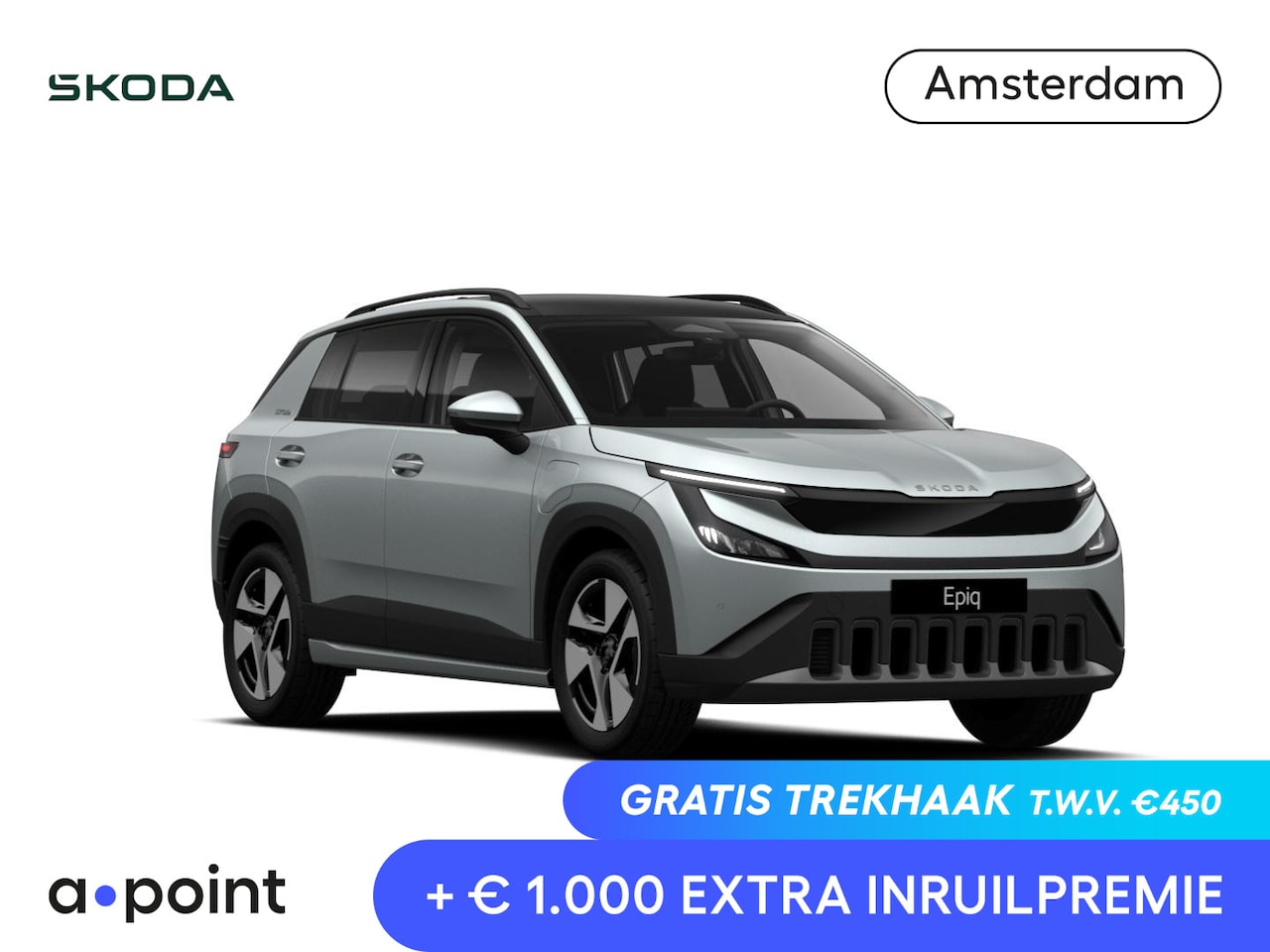 Skoda Epiq - Business Launch Edition 56 kWh 211 pk | Panoramisch glazen dak | Interieur 'Loft' Mint - AutoWereld.nl
