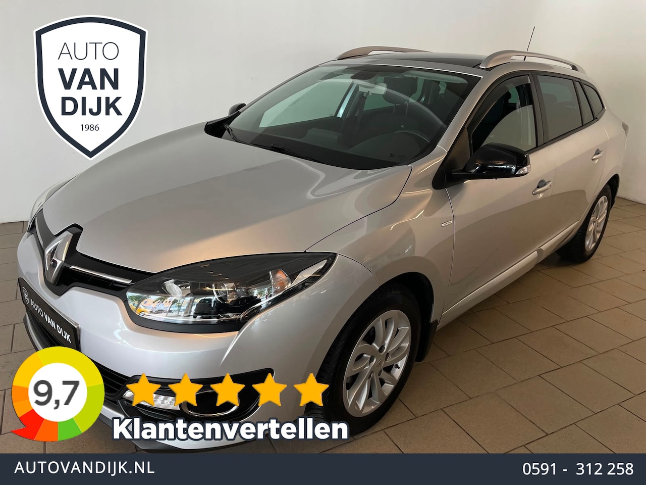 Renault Mégane Estate - 1.2 TCe Limited AIRCO NAVI CRUISE ELEK RAMEN CENT VERG VELGEN PANO DAK PIRVACY GLAS ZEER N - AutoWereld.nl