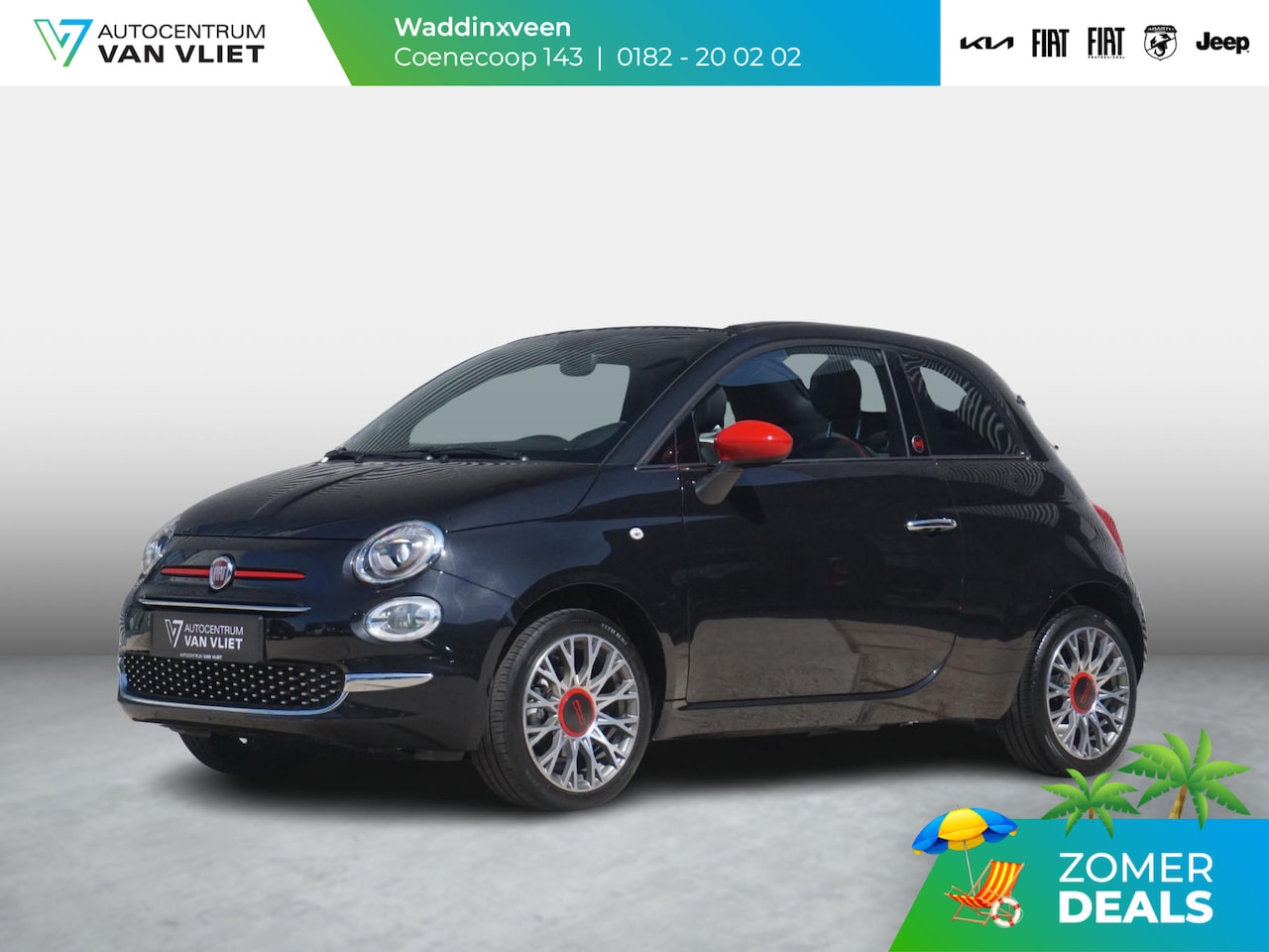 Fiat 500 C - Hybrid RED | Cabrio | Airco | Cruise | PDC | Apple Carplay - AutoWereld.nl