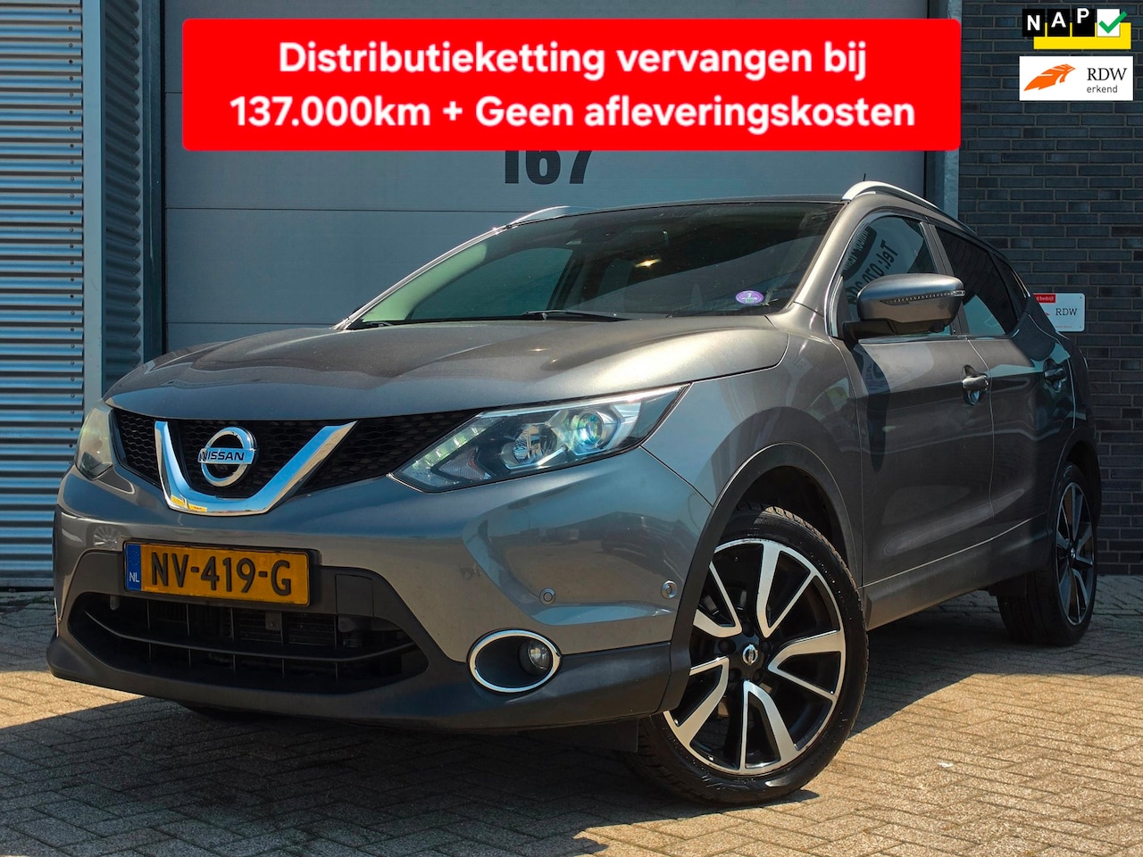 Nissan Qashqai - 1.2 Tekna|Zelf Inparkeren|Pano|Leer|Stoelverwarming - AutoWereld.nl