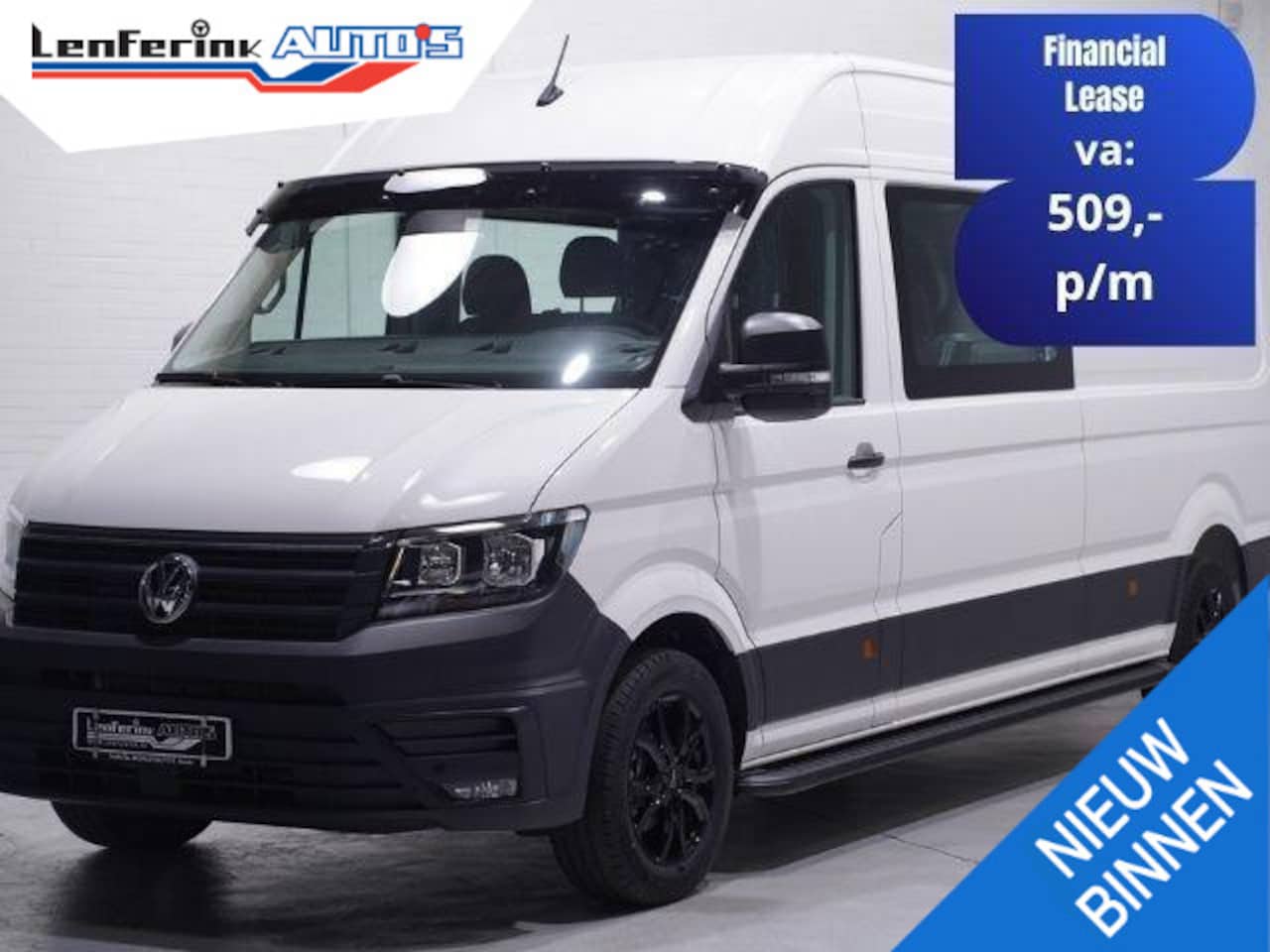 Volkswagen Crafter - 2.0 TDI 140 pk L4H3 Dubbel Cabine 6p Airco, Cruise control, 17" LMV, Treeplanken, PDC V+A - AutoWereld.nl