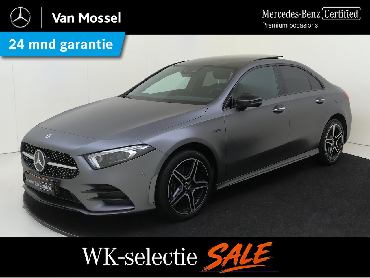 Mercedes-Benz A-klasse - 250 e Business Solution AMG Limited Mountaingrijs Magno /Panoramadak /Memory - AutoWereld.nl