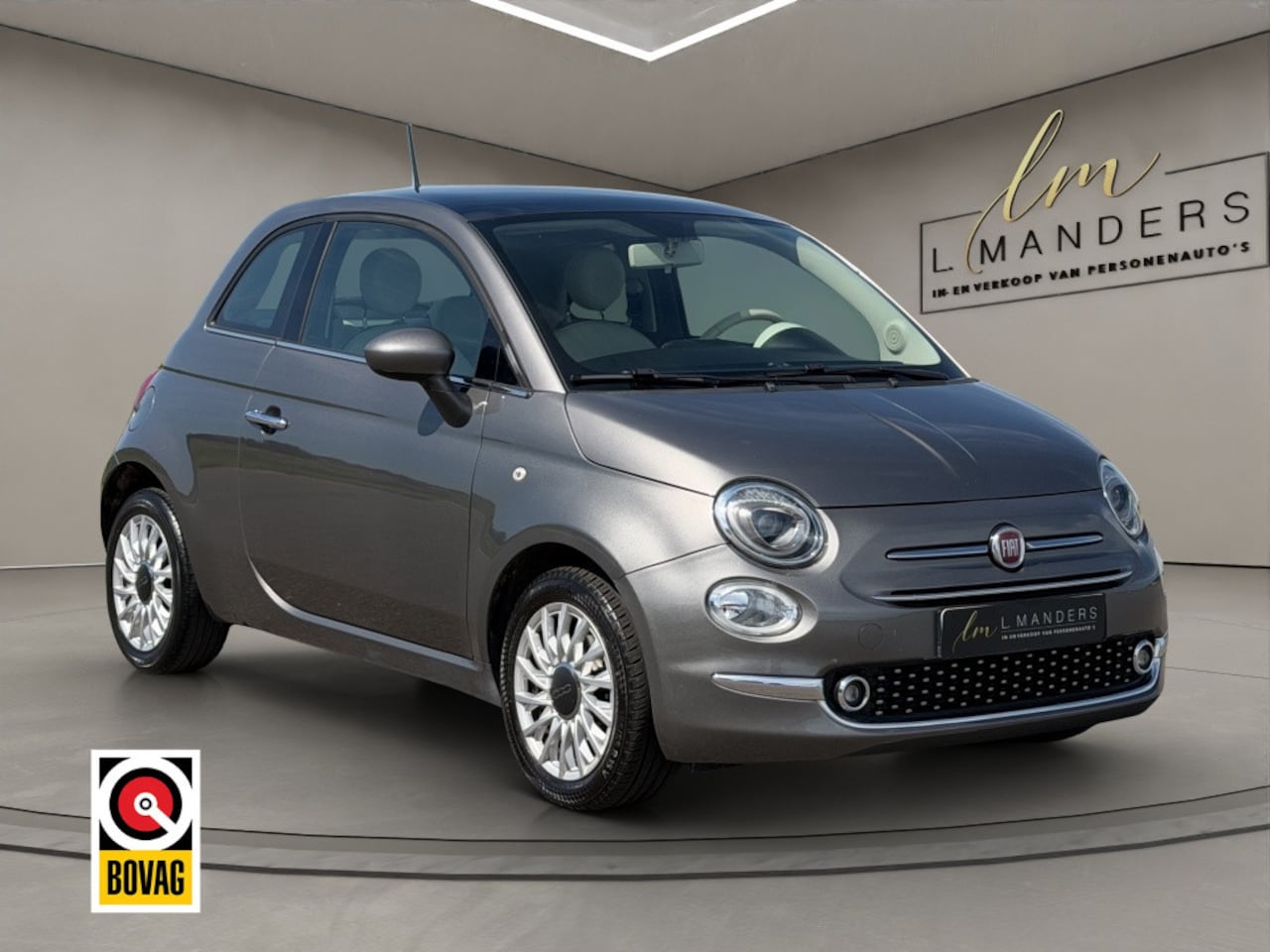 Fiat 500 - 1.2 Lounge 2018 GRIJS | Panoramadak | Airco | Benzine | PDC - AutoWereld.nl