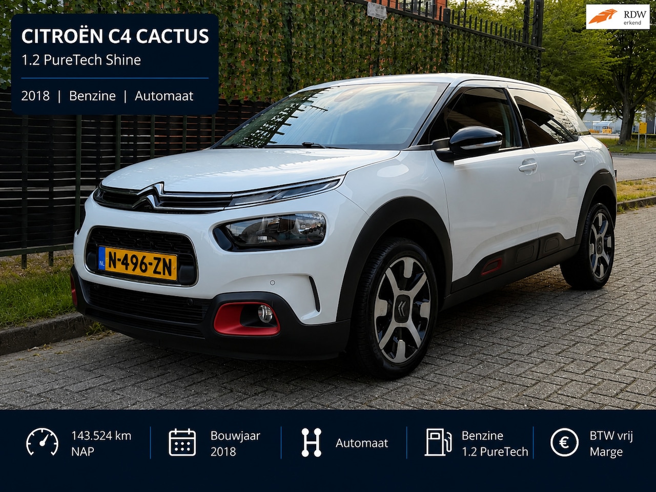Citroën C4 Cactus - 1.2 PureTech Shine 2018 AUTOMAAT|CAMERA - AutoWereld.nl