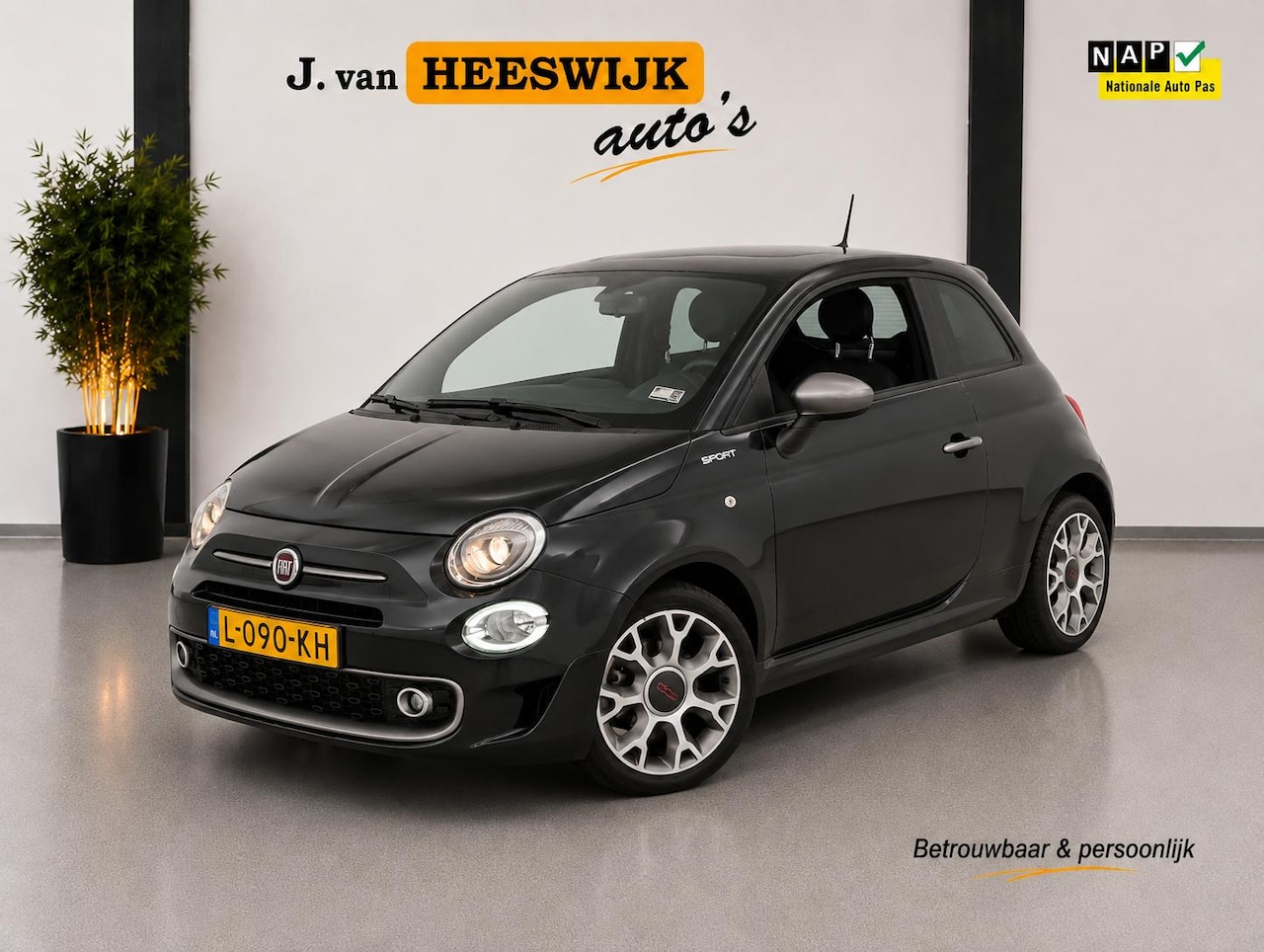 Fiat 500 - 1.0 Hybrid Sport Ecc | Lmv | Schuif/kanteldak | Leer| Pdc | Cv op afstand - AutoWereld.nl
