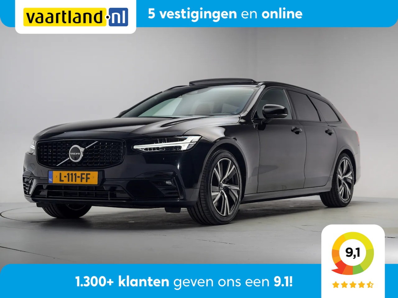 Volvo V90 - T4 R-design Aut [ Half-leder Panoramadak Apple / Android Trekhaak ] - AutoWereld.nl