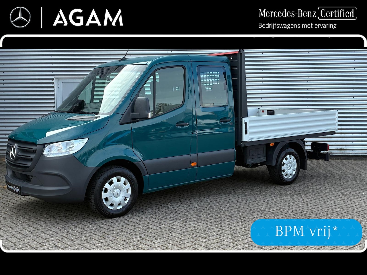 Mercedes-Benz Sprinter - 317 CDI L2 Dubbele Cabine Open Laadbak 3500kg Trekhaak Face-Lift Model, Leer etc - AutoWereld.nl