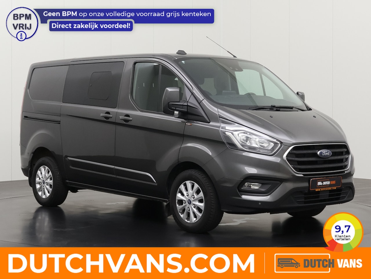 Ford Transit Custom - 2.0TDCi 130PK Limited Dubbele Cabine | 2xSchuifdeur | Navigatie | Camera | Airco | Cruise - AutoWereld.nl