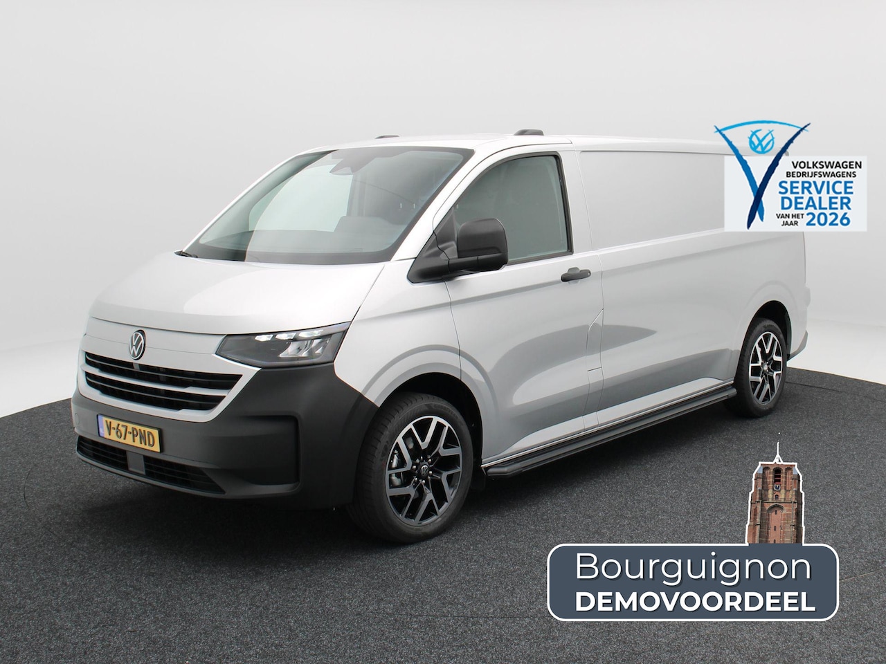 Volkswagen e-Transporter - Bedrijfswagens L2 64kWh 218 pk | Trekhaak | Achterdeuren | Bijrijdersbank | 19"Lichtmetale - AutoWereld.nl