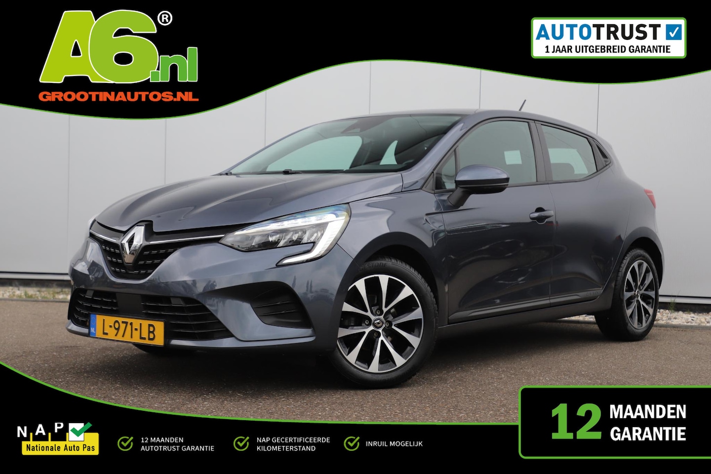 Renault Clio - 1.0 TCe Zen 16 inch LMV Navigatie Carplay Android Bluetooth LED Airco Cruise Control - AutoWereld.nl