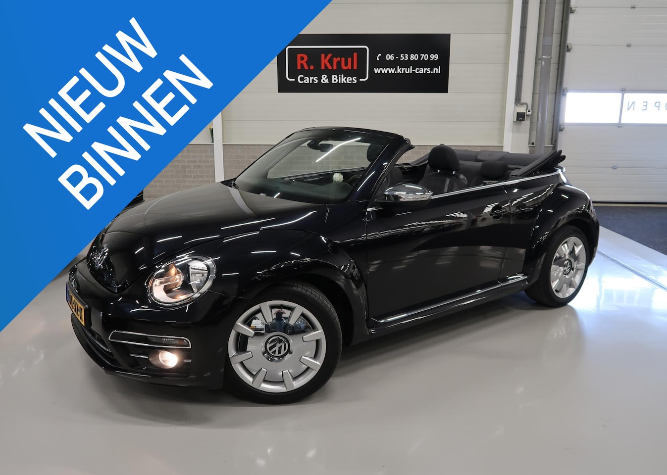 Volkswagen Beetle Cabriolet - 1.2 TSI Design 2018 Airco-ecc Navigatie App connect Stoelverwarming 18 inch Disc LED Chroo - AutoWereld.nl