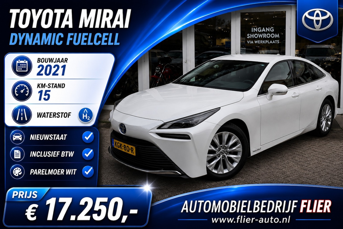 Toyota Mirai - Dynamic Fuelcell | JBL | NIEUW | Pearl White | Incl. BTW - AutoWereld.nl