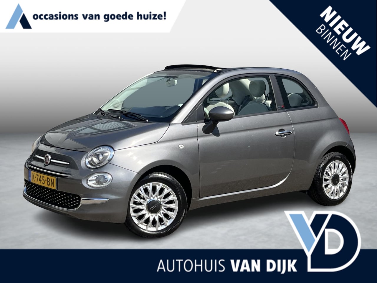 Fiat 500 C - 1.0 Hybrid Lounge | NL Auto/2e Eig./Voll.Historie/Airco/Cruise/15"/Apple CarPlay-Android A - AutoWereld.nl