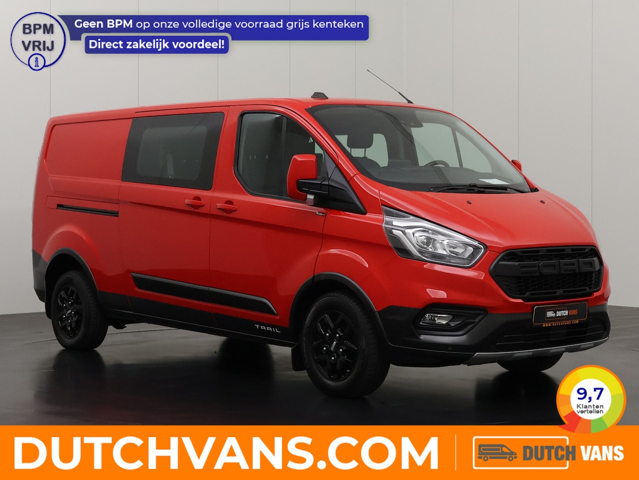 Ford Transit Custom - 2.0TDCi 130PK Lang Dubbele Cabine Trail Limited | 6-Persoons | Leder | Multimedia | Camera - AutoWereld.nl
