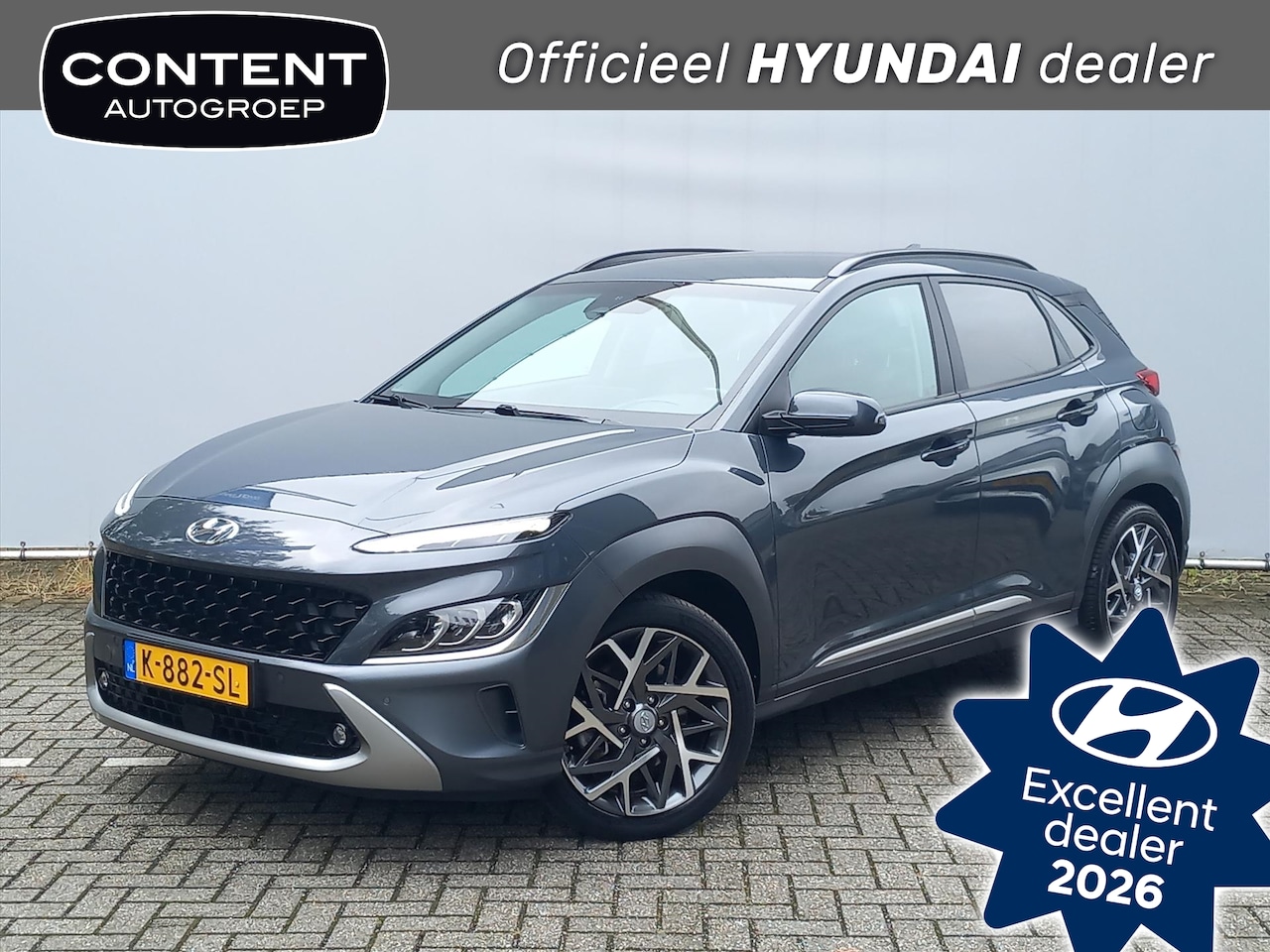 Hyundai Kona - 1.6 GDI HEV Premium / Navi / Clima / Trekhaak - AutoWereld.nl
