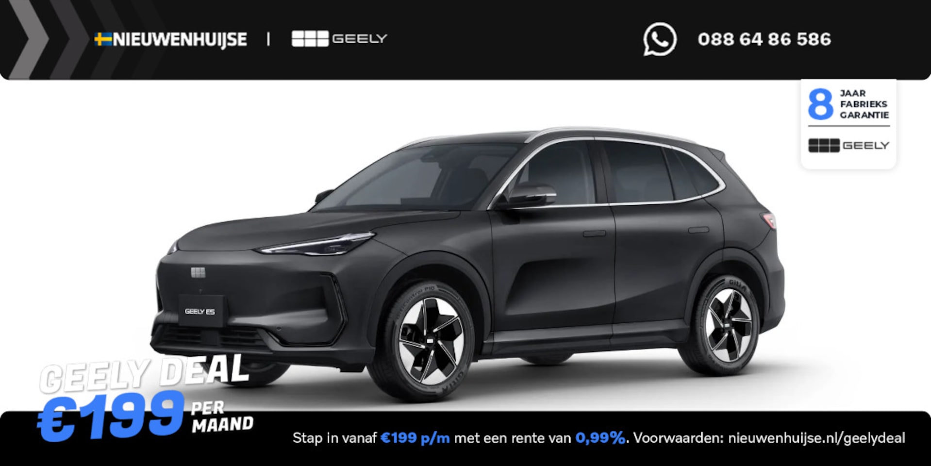 Geely E5 - Pro 60 kWh | Verw. en Geventileerde voorstoelen | Warmtepomp | 360graden Camera | PDC acht - AutoWereld.nl