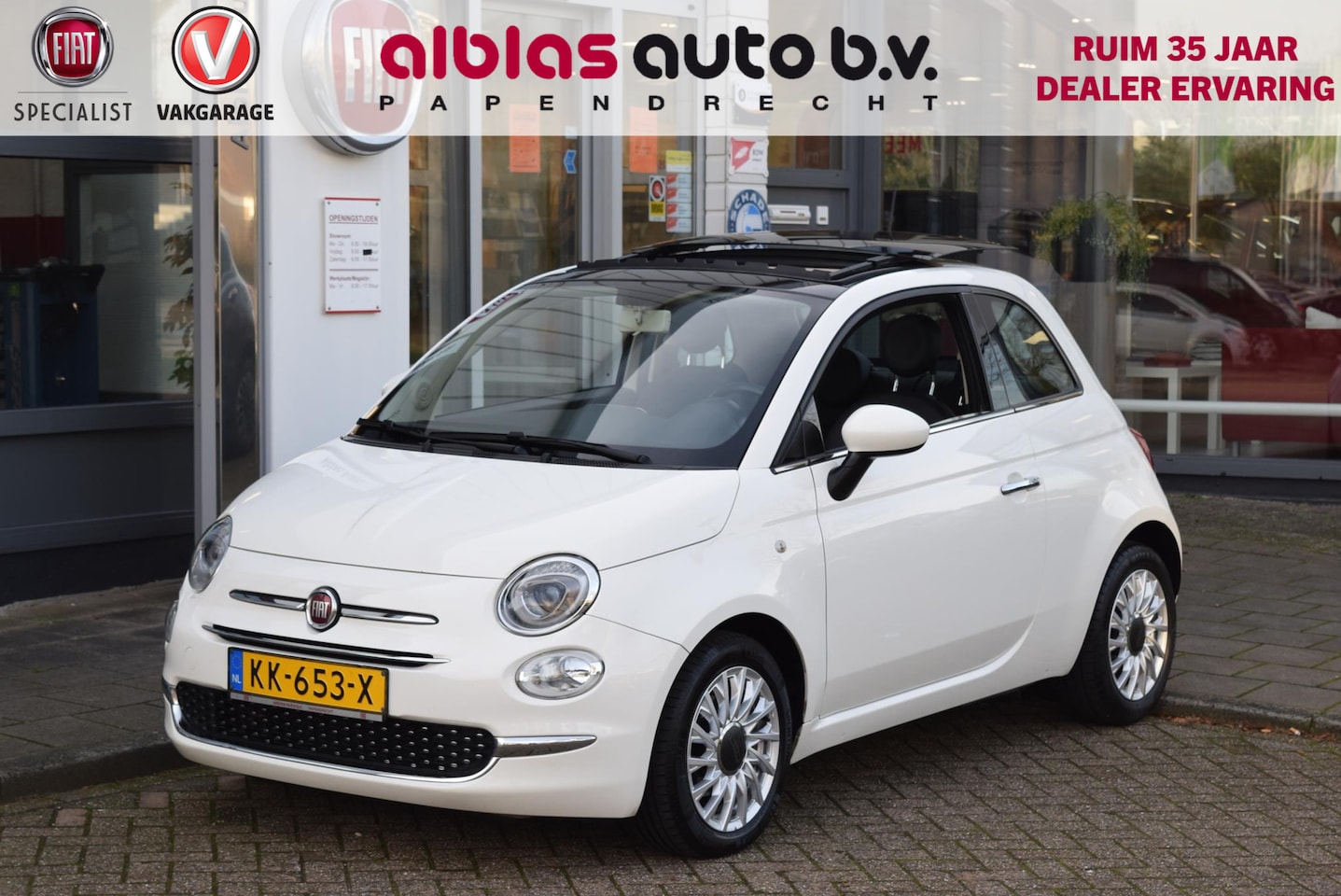 Fiat 500 - 80pk Turbo Lounge |Open dak|Leer|Nav - AutoWereld.nl