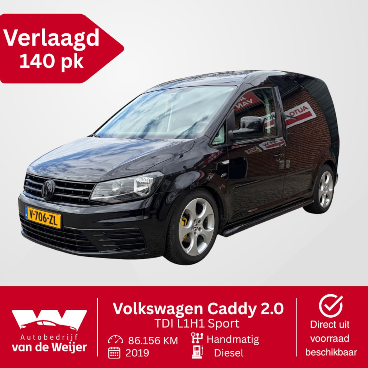 Volkswagen Caddy - 2.0 TDI L1H1 Sport verlaagd 140PK! - AutoWereld.nl