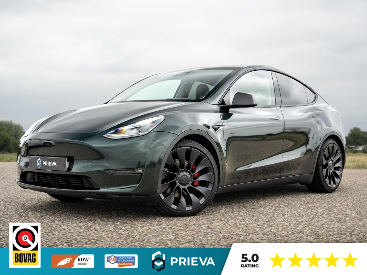 Tesla Model Y - Performance AWD 75 kWh - Carbon Details - Panorama dak - Lederen bekleding - AutoWereld.nl