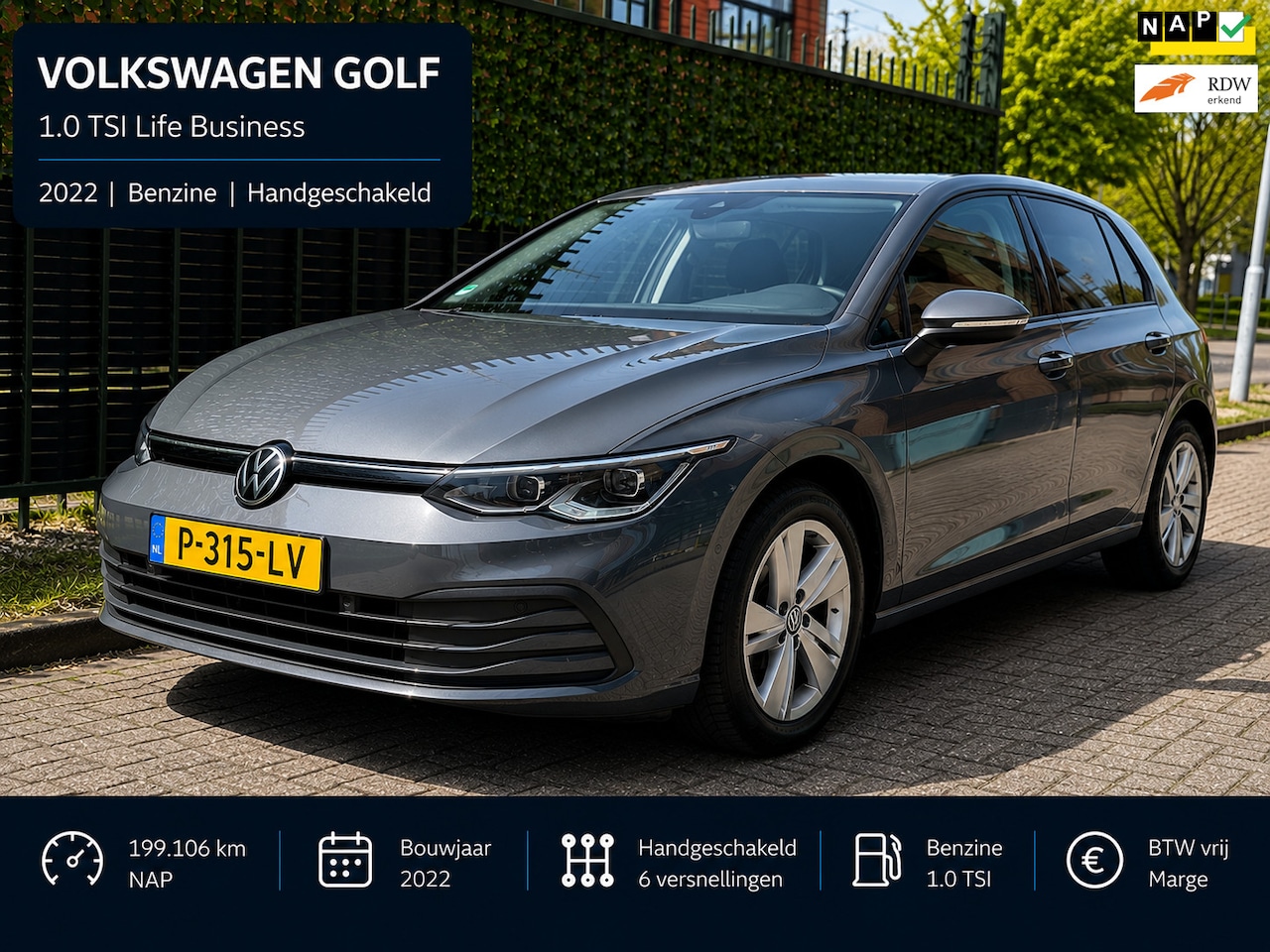 Volkswagen Golf - 1.0 TSI Life Business 2022 LED|CAMERA|NAP - AutoWereld.nl