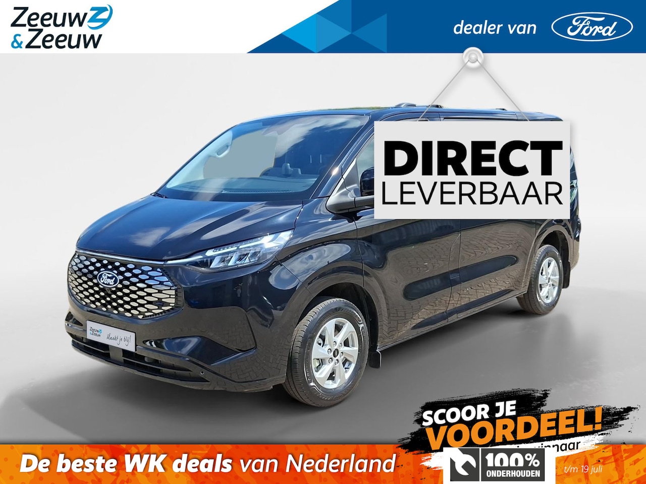 Ford E-Transit Cust. - 320 L1H1 Limited 71 kWh | Direct leverbaar | Adaptieve cruise control | Trekhaak | Dubbele - AutoWereld.nl