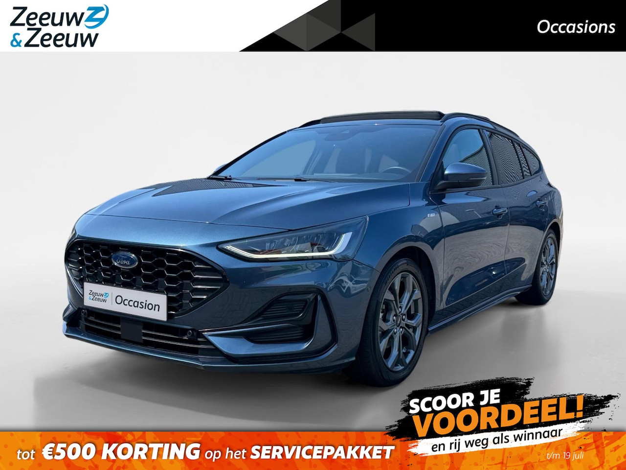 Ford Focus Wagon - 1.0 EcoBoost Hybrid ST Line X | Automaat | Pano dak | Adapt. cruise control | BLIS | Winte - AutoWereld.nl